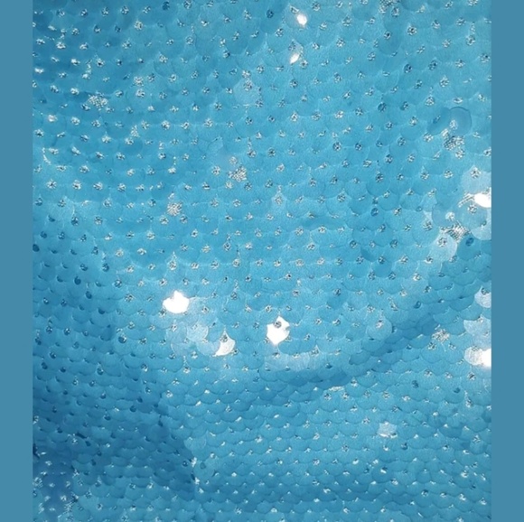 JUSTICE BLUE SEQUINED Draw string back pack NWOT - Picture 6 of 6